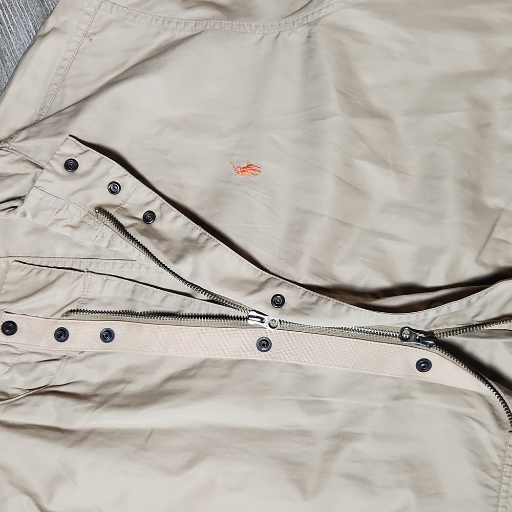 Rare Vintage Polo Ralph Lauren Canvas Beige Hooded Windbreaker - Picture 3 of 9